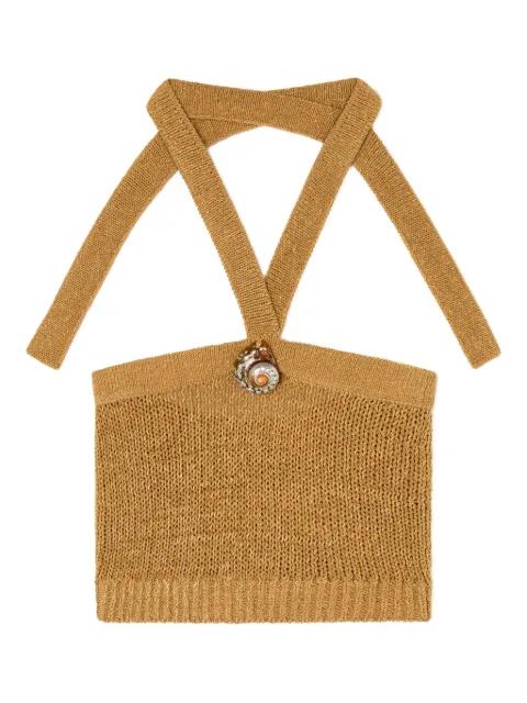 halterneck embellished tank top by ALANUI