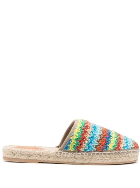 interwoven stripe-pattern slides by ALANUI