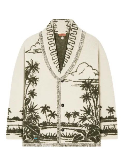 palm-tree fringed cardigan by ALANUI