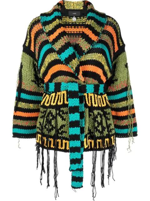 stripe-knit cardigan by ALANUI