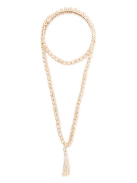 tassel detail crochet necklace by ALANUI