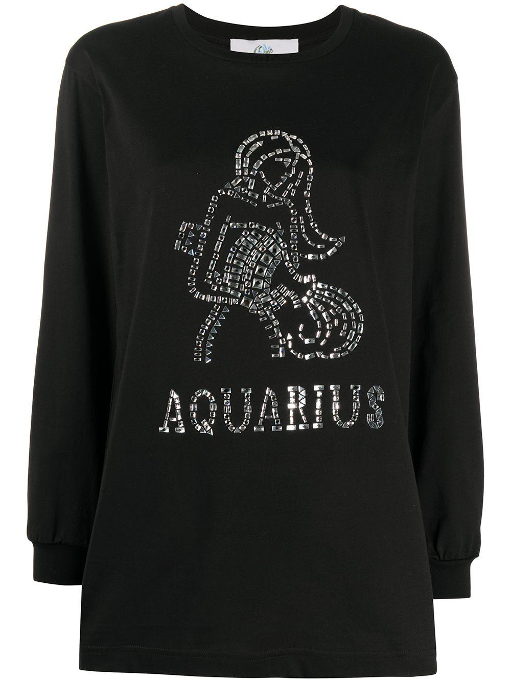 Aquarius crystal embellished T-shirt by ALBERTA FERRETTI