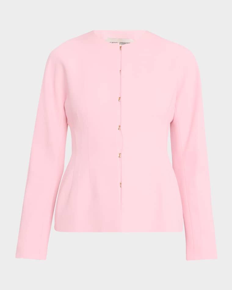 Collarless Peplum Jacket by ALBERTA FERRETTI