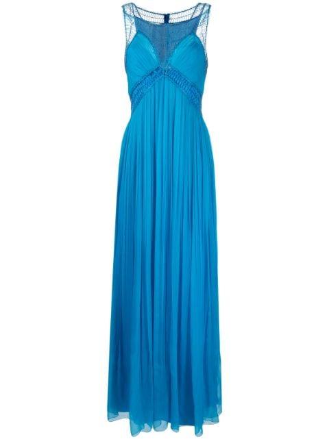 Cornely-embroidered silk maxi dress by ALBERTA FERRETTI