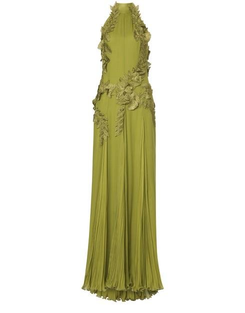 Eco-friendly chiffon dress with flower and floral pattern embroidery by ALBERTA FERRETTI