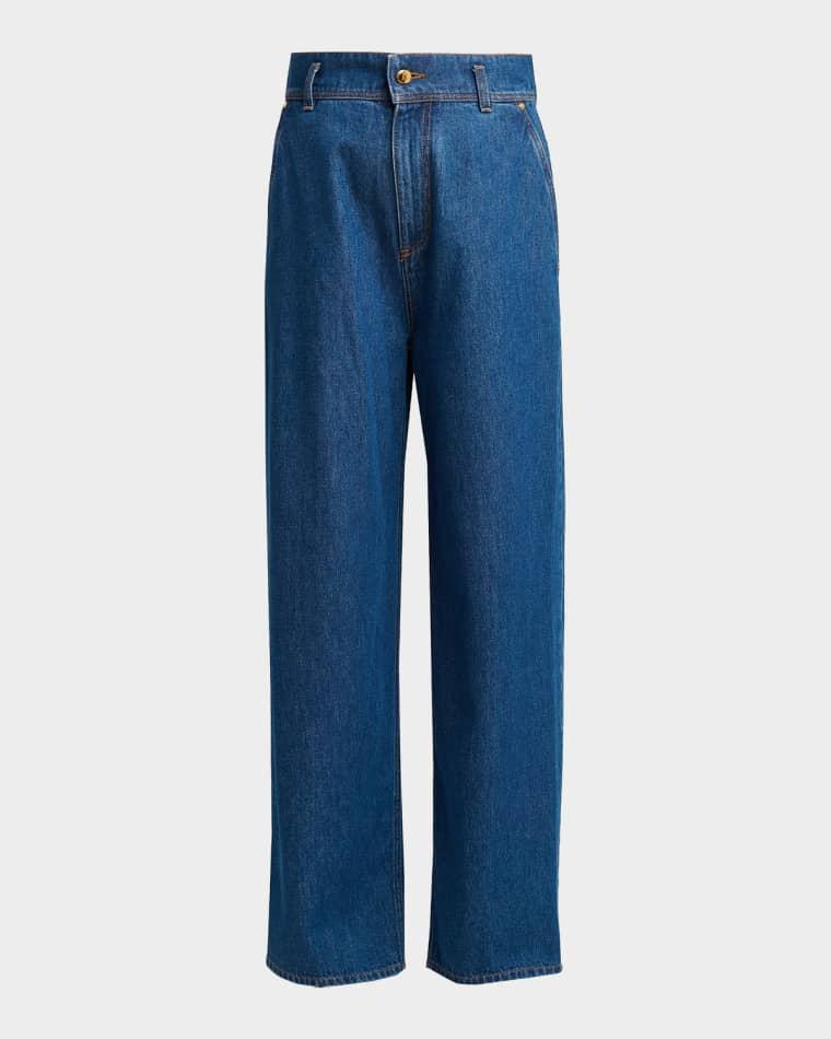 High-Rise Wide-Leg Denim Trousers by ALBERTA FERRETTI