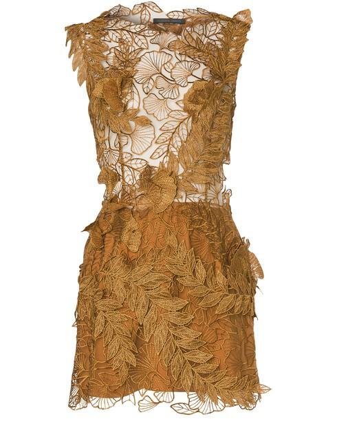 Tulle minidress with floral and floral embroidery by ALBERTA FERRETTI