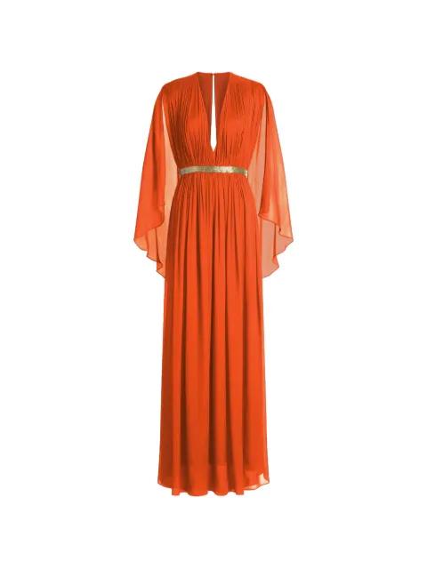V-neck belted dress by ALBERTA FERRETTI