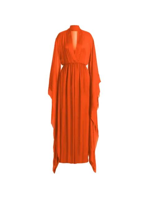 V-neck long-sleeve maxi dress by ALBERTA FERRETTI