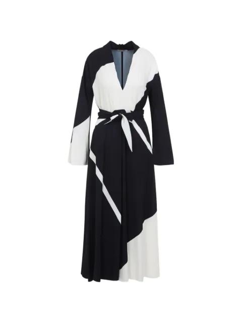 V-neck long-sleeve midi dress by ALBERTA FERRETTI