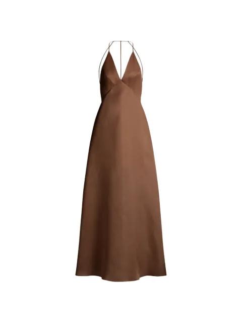 V-neck open-back maxi dress by ALBERTA FERRETTI