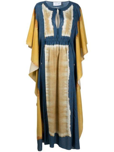 abstract-print drawstring kaftan by ALBERTA FERRETTI