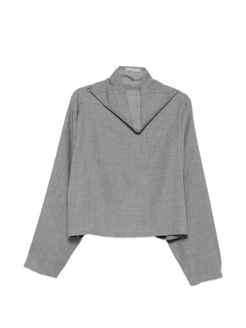 batwing-sleeve high-neck top by ALBERTA FERRETTI