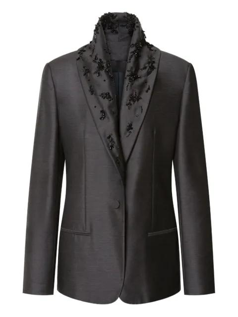 bead-embroidered shawl-lapel blazer by ALBERTA FERRETTI