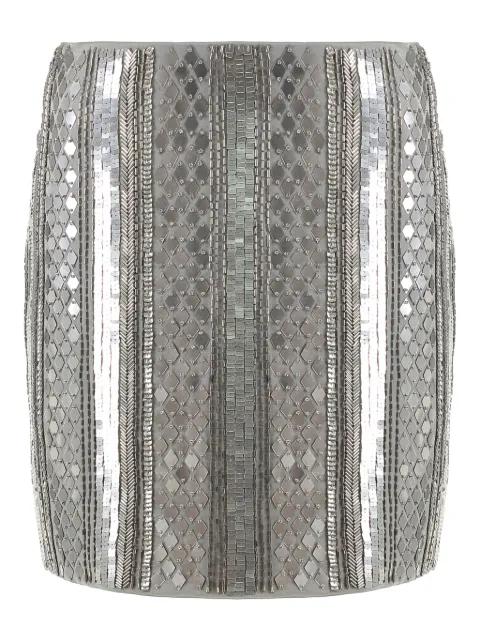 beaded-embellishment mini skirt by ALBERTA FERRETTI