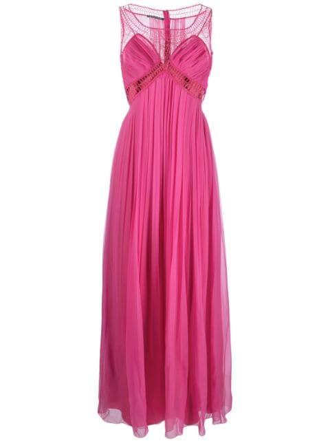 cornely-embroidered silk maxi dress by ALBERTA FERRETTI