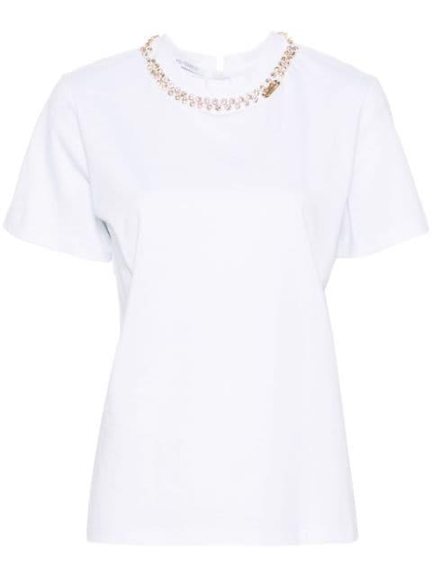 crystal-embellished cotton T-shirt by ALBERTA FERRETTI