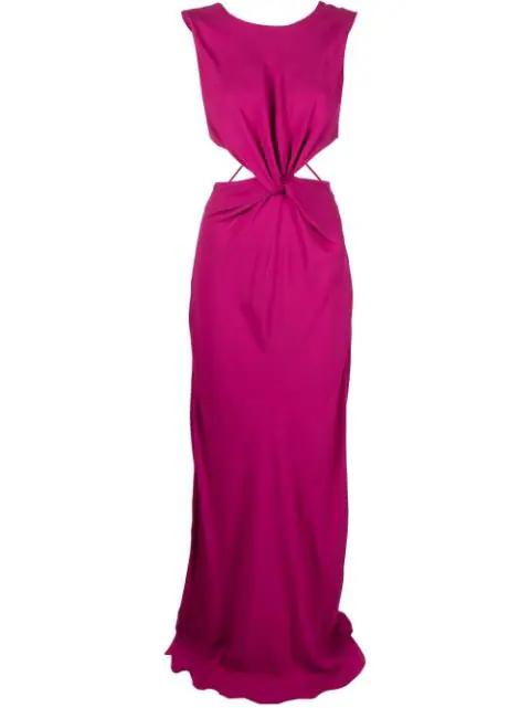 cut-out gathered gown by ALBERTA FERRETTI