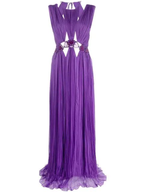 cut-out halterneck maxi dress by ALBERTA FERRETTI