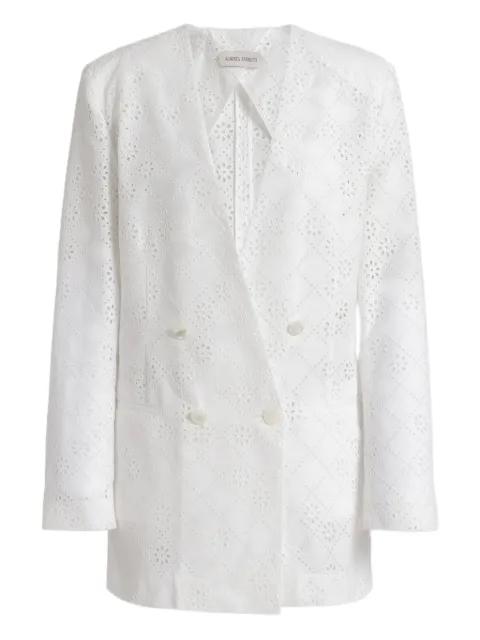 double-breasted eyelet blazer by ALBERTA FERRETTI