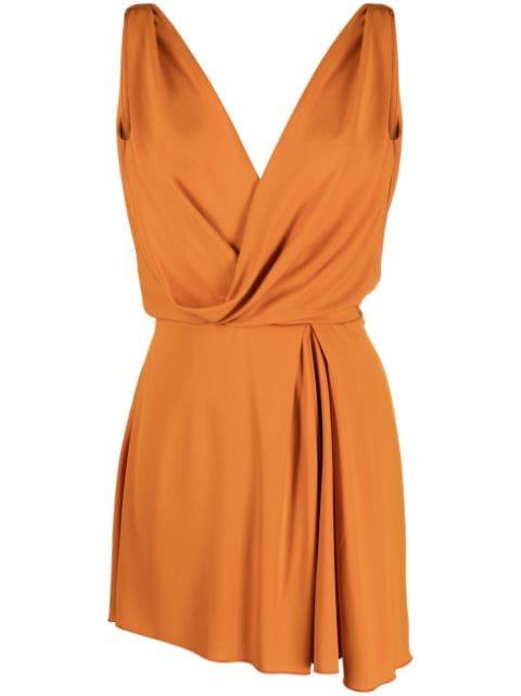draped V-neck dress by ALBERTA FERRETTI