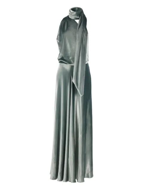 draped cowl-neck midi dress by ALBERTA FERRETTI