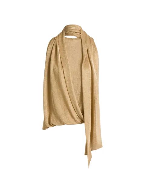 draped metallic-effect blouse by ALBERTA FERRETTI