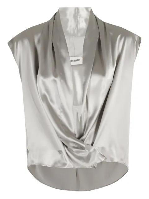 draped satin top by ALBERTA FERRETTI