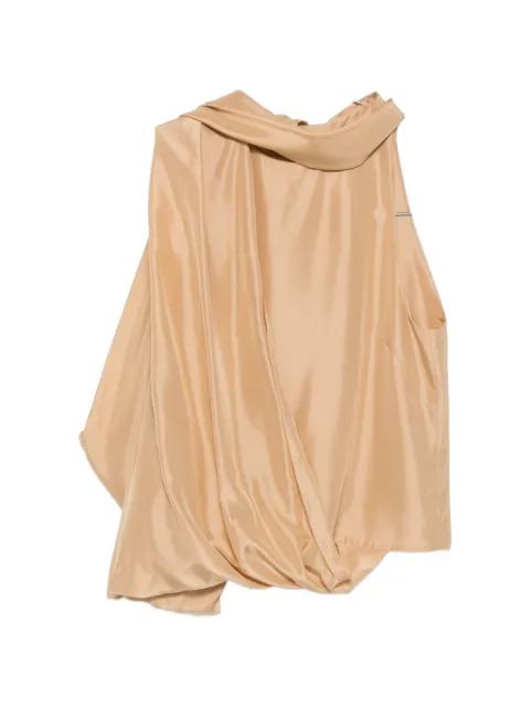 draped scarf-detail blouse by ALBERTA FERRETTI