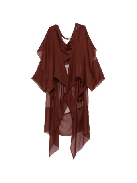 draped sheer-finish coat by ALBERTA FERRETTI