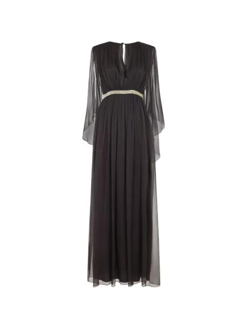 draped silk maxi dress by ALBERTA FERRETTI