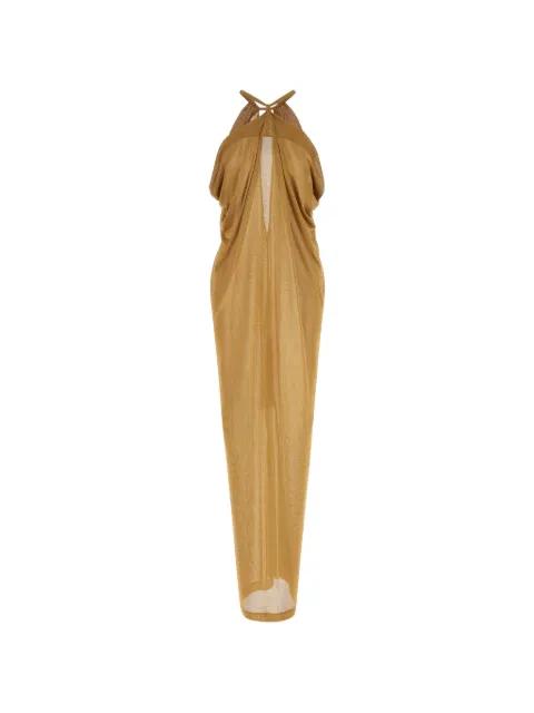 draping back split maxi dress by ALBERTA FERRETTI