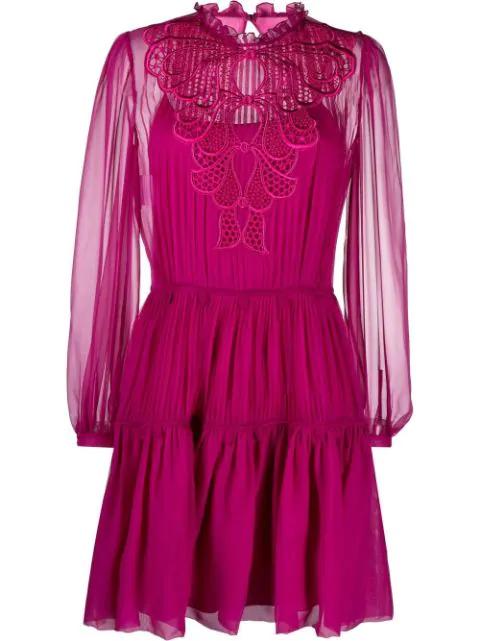embroidered chiffon dress by ALBERTA FERRETTI