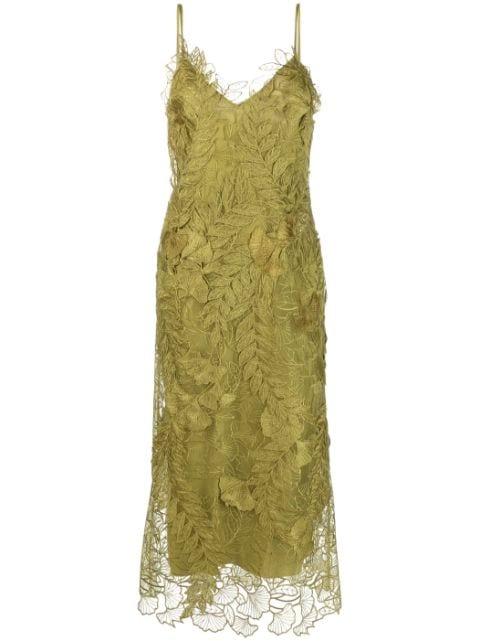 embroidered midi dress by ALBERTA FERRETTI