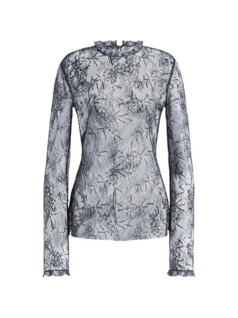 embroidered sequin-embellished lace blouse by ALBERTA FERRETTI