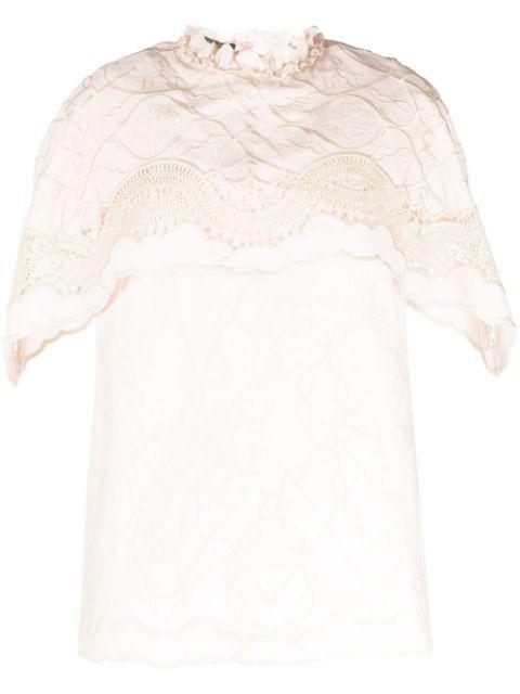 embroidered short-sleeve blouse by ALBERTA FERRETTI