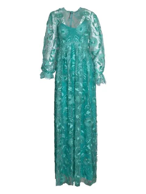embroidered tulle maxi dress by ALBERTA FERRETTI