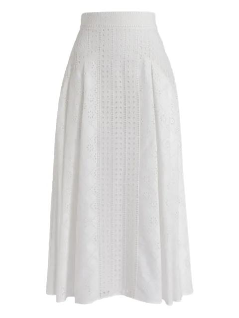 eyelet midi skirt by ALBERTA FERRETTI