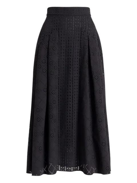 eyelet midi skirt by ALBERTA FERRETTI