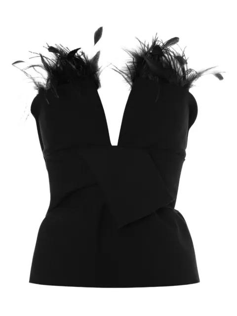 feather-trimmed top by ALBERTA FERRETTI