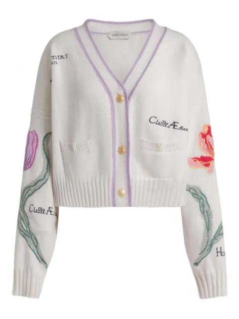floral embroidered cardigan by ALBERTA FERRETTI