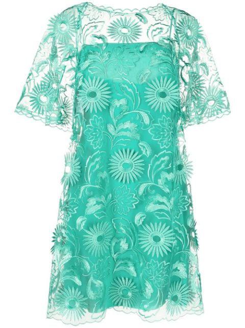 floral-embroidered mini dress by ALBERTA FERRETTI
