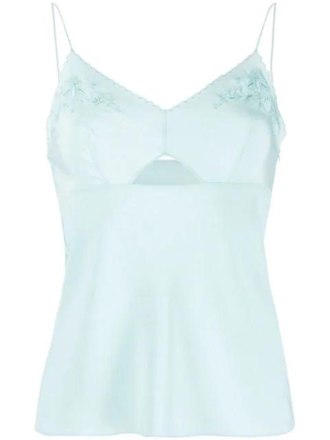 floral-embroidered silk cami by ALBERTA FERRETTI