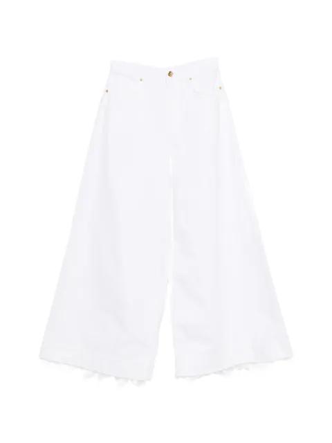 floral-embroidery high-waisted jeans by ALBERTA FERRETTI