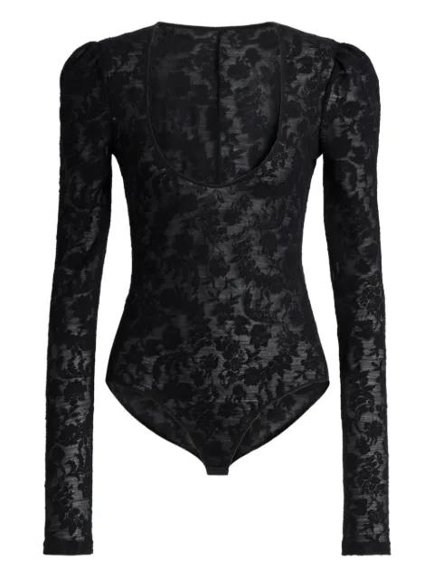 floral-lace long-sleeve bodysuit by ALBERTA FERRETTI