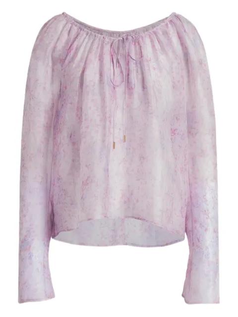 floral long-sleeve blouse by ALBERTA FERRETTI