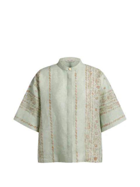 floral-print short-sleeve blouse by ALBERTA FERRETTI