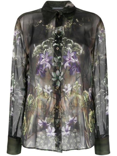 floral-print silk shirt by ALBERTA FERRETTI