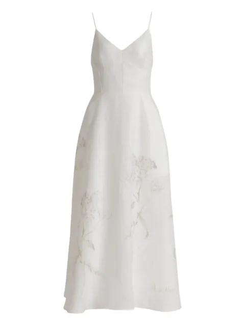 floral v-neck dress by ALBERTA FERRETTI