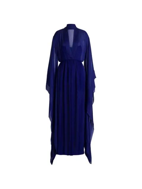 flowing-sleeves silk maxi dress by ALBERTA FERRETTI